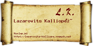 Lazarovits Kalliopé névjegykártya